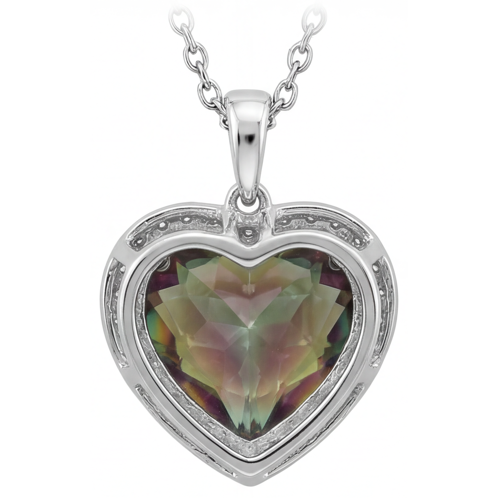 Heart Shape Alexandrite ring in 14 Karat White Gold – angle view