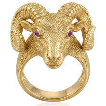 Amethyst Round Cut Gemstone Ring in 14 Karat Yellow Gold – main view