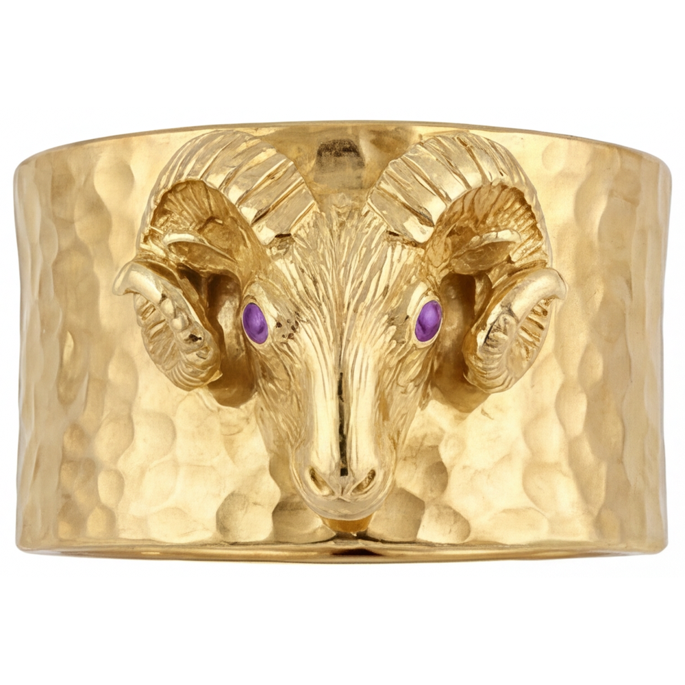Natural Amethyst Mens Ring 0.05 ct 14K Yellow Gold – main view