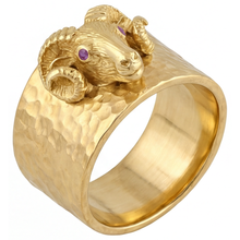 Round Brilliant Amethyst ring in 14K Yellow Gold – side view