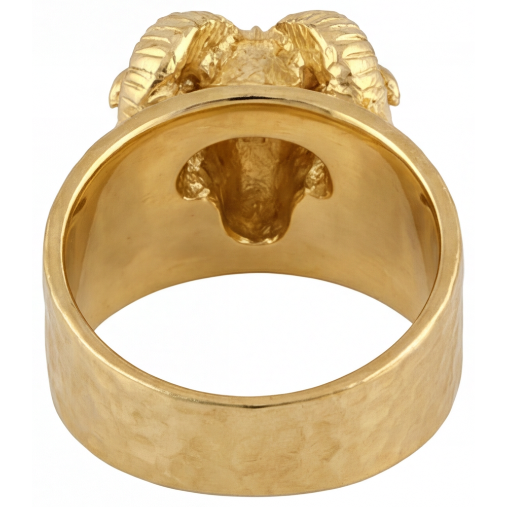 Amethyst Mens Ring 0.05-ct 14K Yellow Gold – top view