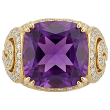 Precious Stone Ring 14K Yellow Gold with Amethyst – main view