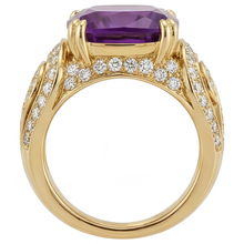 Earth-Mined Amethyst Precious Stone Ring – profile view