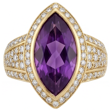 Earth-Mined Amethyst Precious Stone Ring – main view