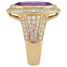 Precious Stone Ring 14K Yellow Gold with Amethyst – angle view