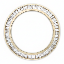Baguette Diamond Watch Bezel 2.5 Carat 28 mm To Fit Rolex Datejust Genuine Natural 14K Yellow Gold Channel