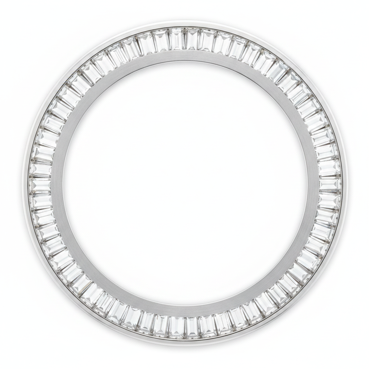 Baguette Diamond Watch Bezel 2 Carat 28 mm To Fit Rolex Datejust Genuine Natural Stainless Steel Channel