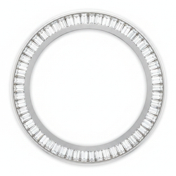 Baguette Diamond Watch Bezel 2 Carat 28 mm To Fit Rolex Datejust Genuine Natural Stainless Steel Channel