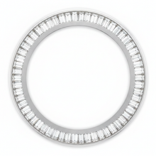 Baguette Diamond Watch Bezel 2 Carat 28 mm To Fit Rolex Datejust Genuine Natural Stainless Steel Channel