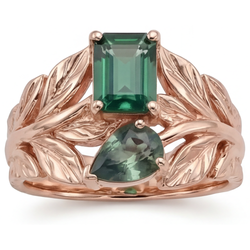 Earth-Mined Blue Sapphire Colored Stone Ring – 14 Karat Rose