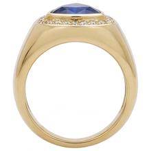 Genuine Blue Sapphire Colored Stone Ring 4 ct 14K Yellow Gold – angle view