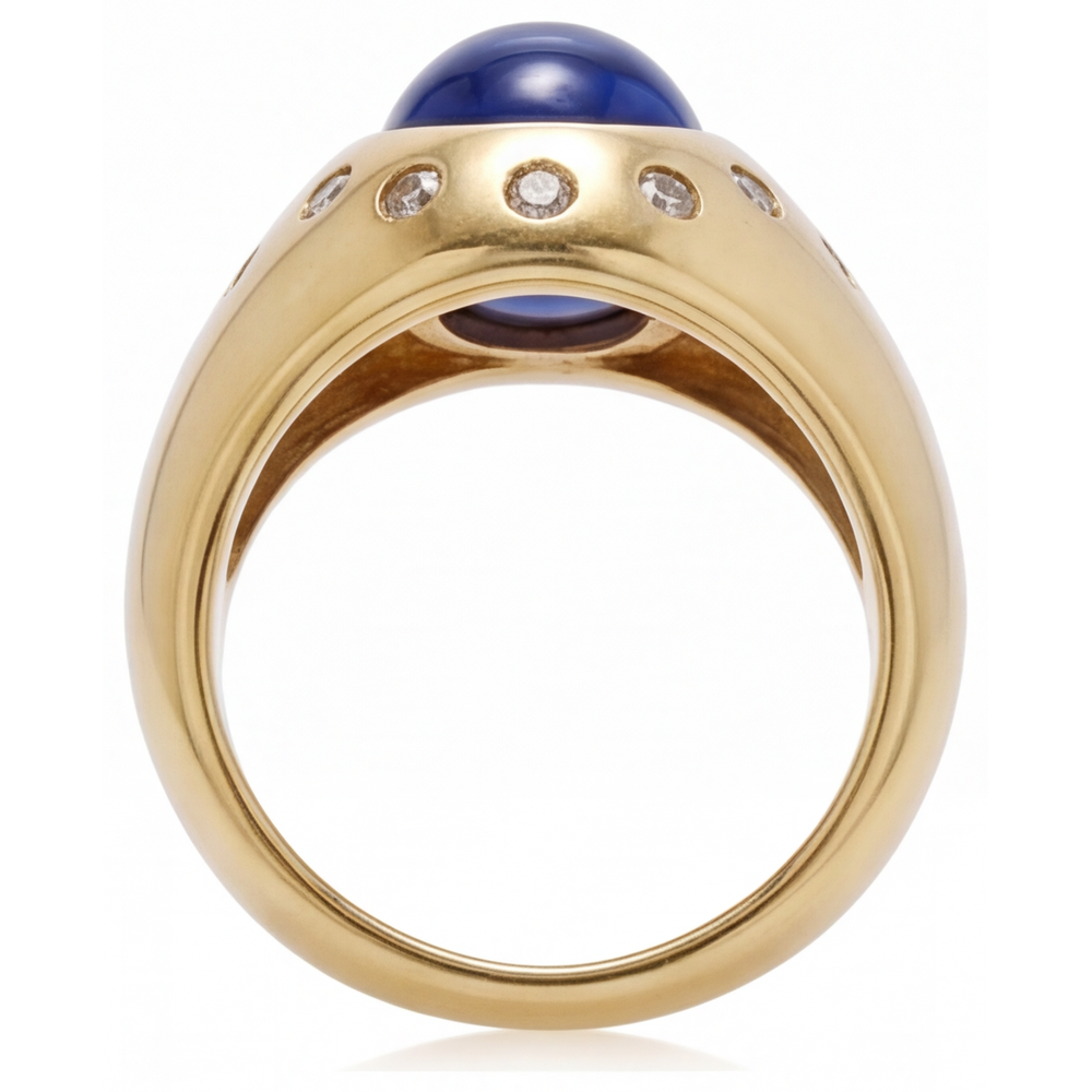 Gemstone Ring 14K Yellow Gold with Blue Sapphire – angle view