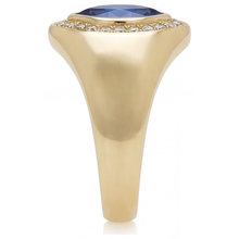 Precious Stone Ring 14 Karat Yellow Gold with Blue Sapphire – angle view