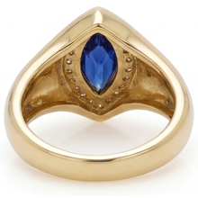 Natural Blue Sapphire Precious Stone Ring – top view