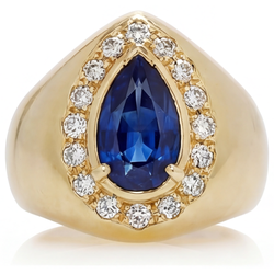 Sparkling VVS Clarity Blue Sapphire Precious Stone Ring – 3.75