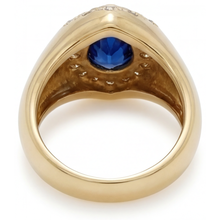 Earth-Mined Blue Sapphire Precious Stone Ring 3.75 ct 14 Karat Yellow Gold – back view