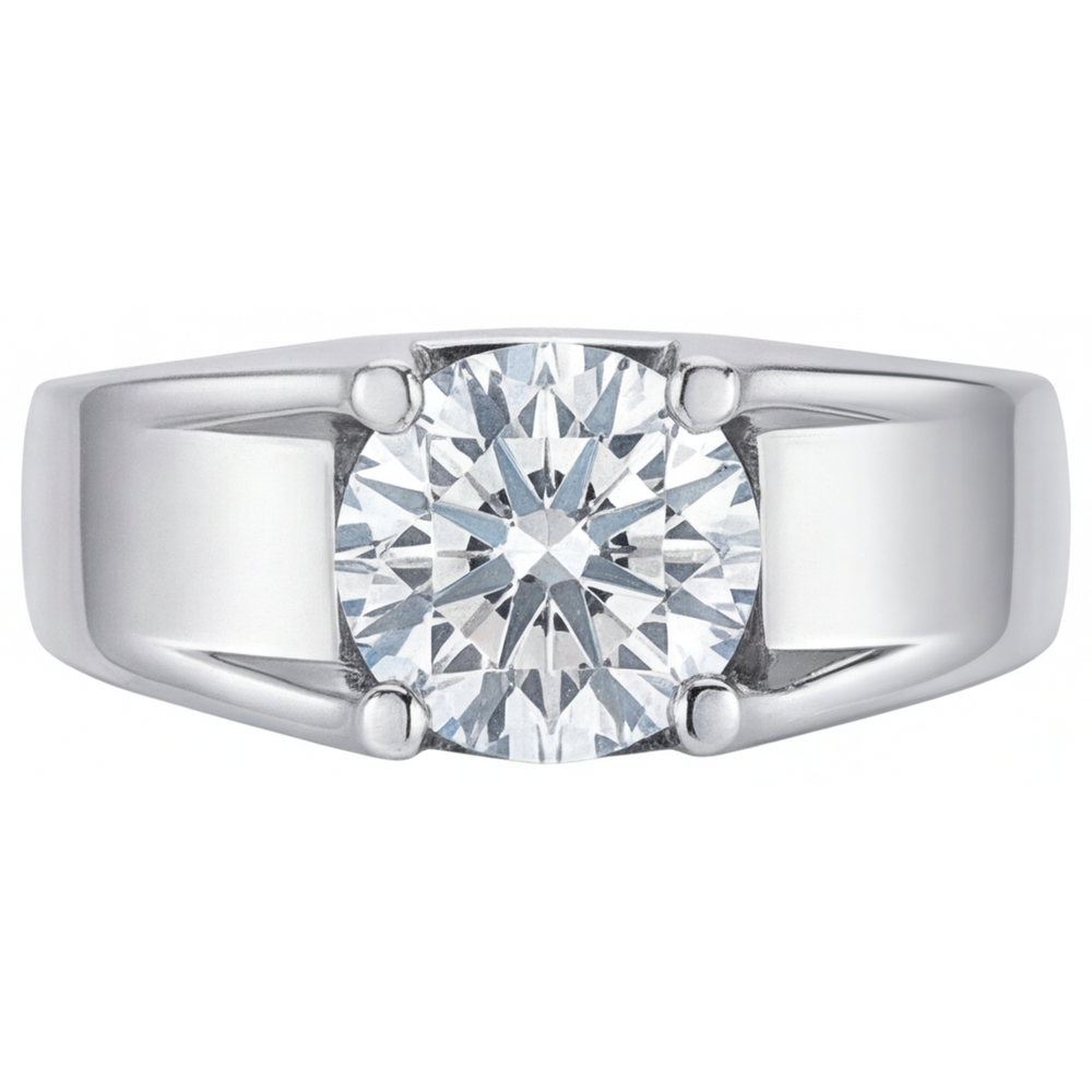 Custom Brilliant Diamond Gentleman's Ring 2.50 ct – main view
