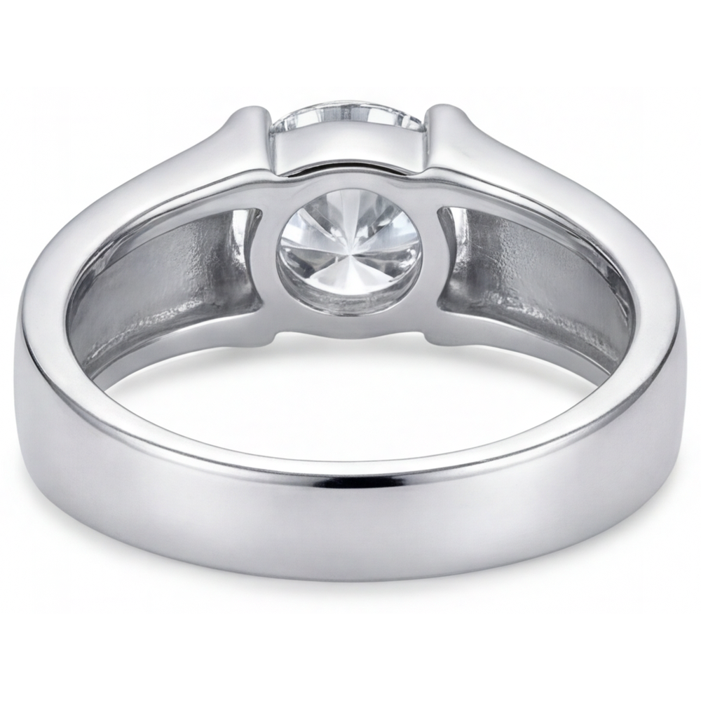 Real Brilliant Diamond Gentleman's Ring – back view