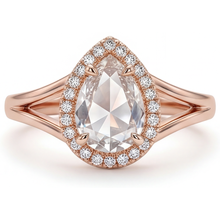 Halo Engagement Ring 14K Rose Gold with Brilliant Diamond – main view