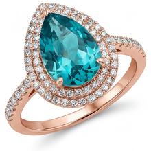 Earth-Mined Brilliant Diamond Halo Engagement Ring 3 ct 14K Rose Gold – main view