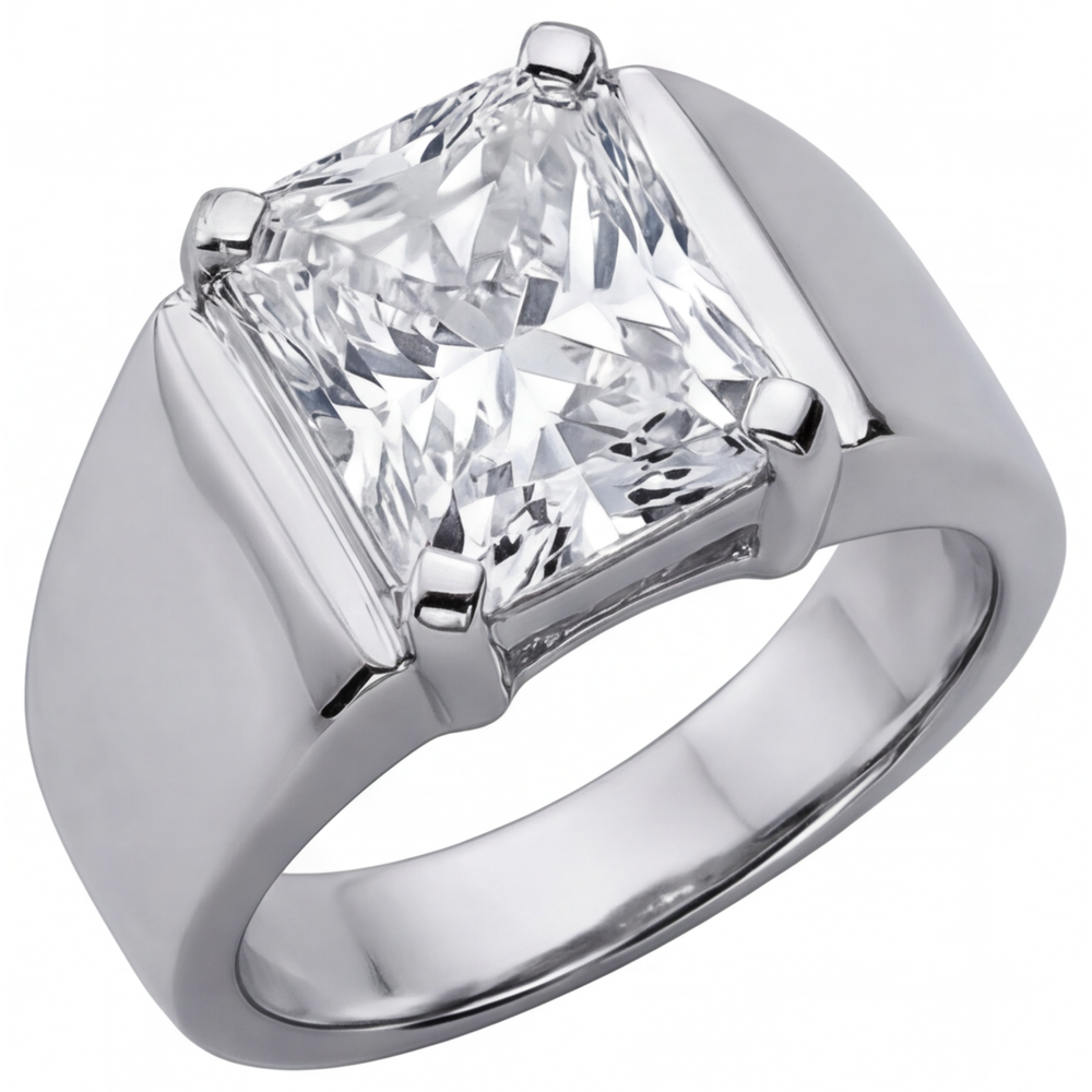 Brilliant Diamond Men's Ring 5-ct 14K White Gold – front view