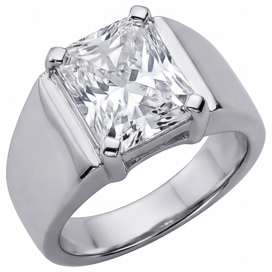 Brilliant Diamond Men's Ring 5-ct 14K White Gold – front view