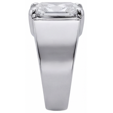 Brilliant Diamond Radiant Cut Men's Ring in 14K White Gold – angle view