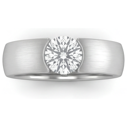 Luxury Brilliant Diamond Mens Ring – 1.50 ct 14K White Gold
