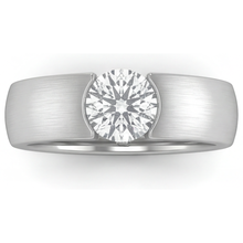 Brilliant Diamond Round Brilliant Mens Ring in 14K White Gold – main view