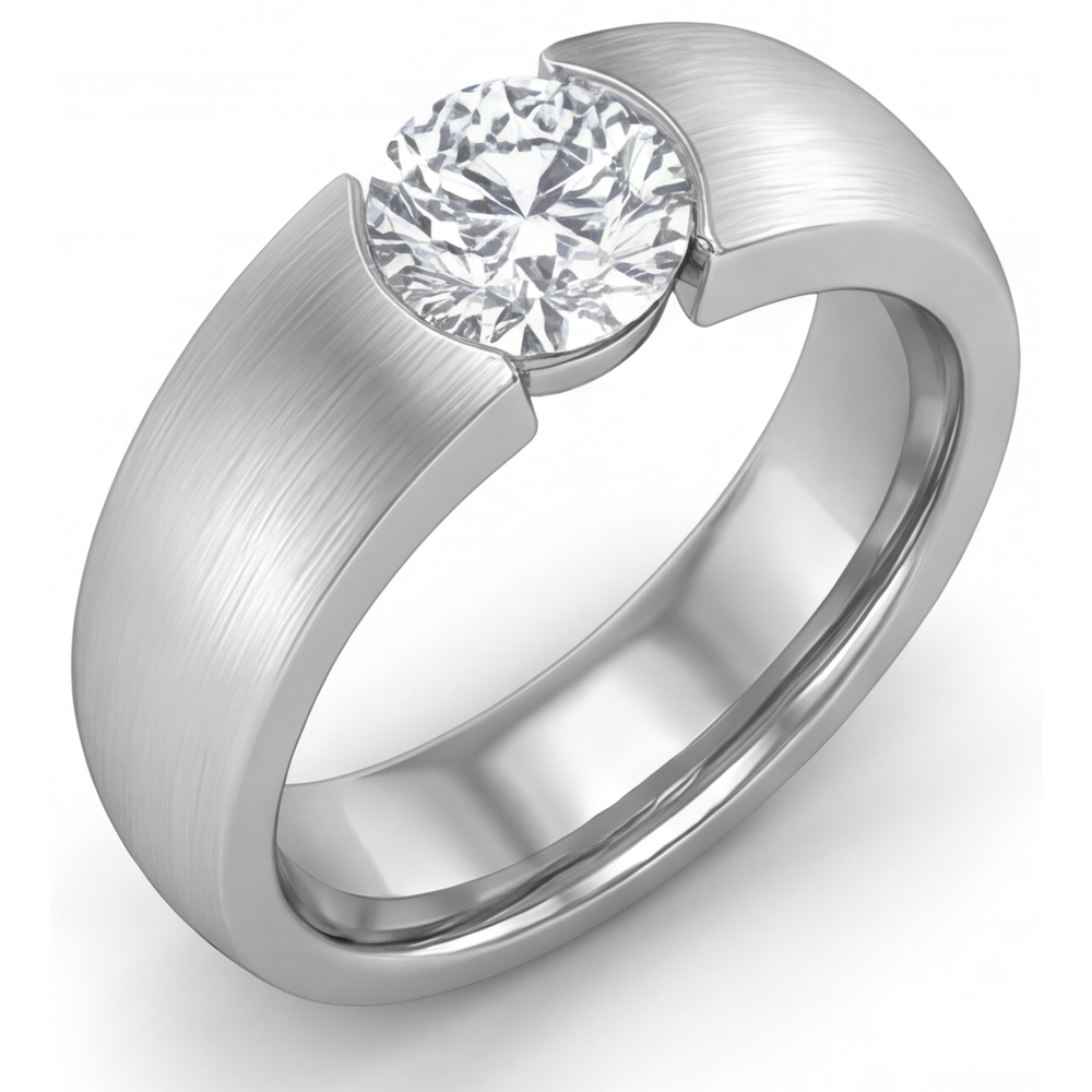 Round Brilliant Brilliant Diamond ring in 14K White Gold – front view