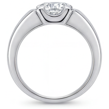 Brilliant Diamond Round Brilliant Mens Ring in 14 Karat White Gold – top view