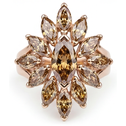 Brilliant Diamond Desert Diamond Ring 4 ct in 14K Rose Gold