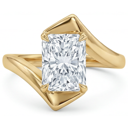 Natural Brilliant Diamond Single Stone Ring – 14K Yellow Gold 2