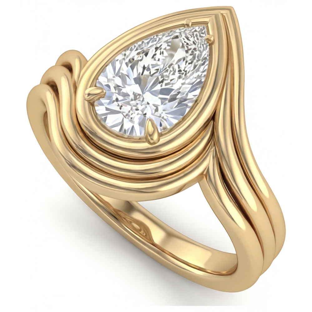 Brilliant Diamond Single Stone Ring 2.50-ct 14K Yellow Gold – angle view