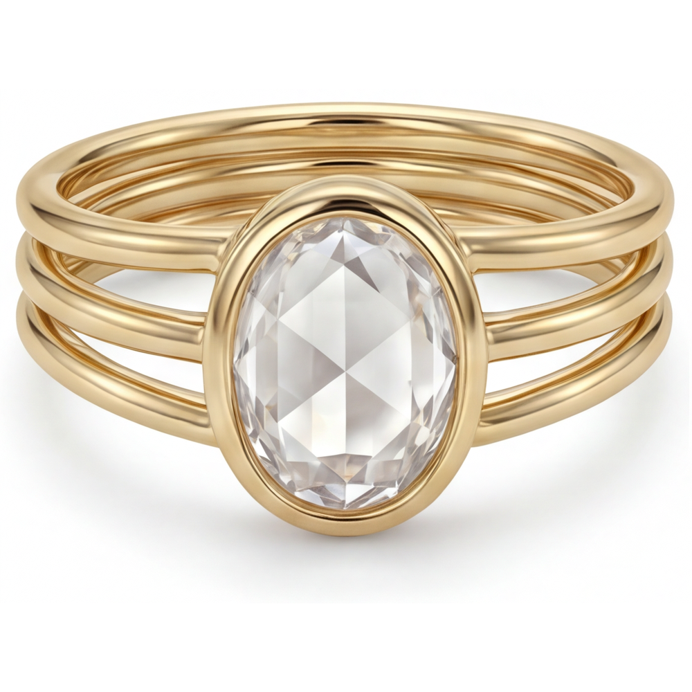 Earth-Mined Brilliant Diamond Single Stone Ring 3 ct 14K Yellow Gold – main view