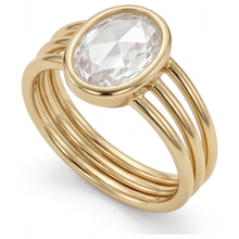 Brilliant Diamond Oval Cut Single Stone Ring in 14K Yellow Gold – side view