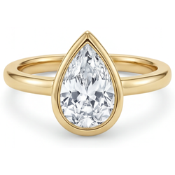 Authentic Brilliant Diamond Solitaire Engagement Ring – 14K