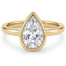 Brilliant Diamond Pear Shape Solitaire Engagement Ring in 14K Yellow Gold – main view