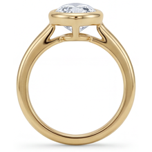 Solitaire Engagement Ring 14K Yellow Gold with Brilliant Diamond – angle view