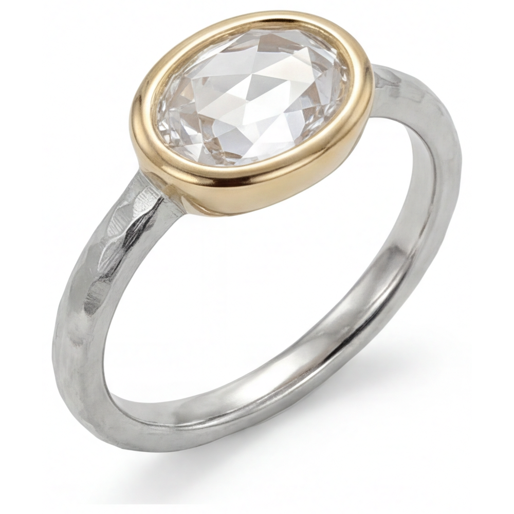 Real Brilliant Diamond Solitaire Engagement Ring – side view