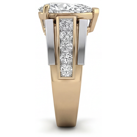 Custom Brilliant Diamond Solitaire with Side Stones 2 ct – front view