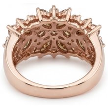 Brilliant Diamond Marquise Cut Statement Ring in 14K Rose Gold – side view