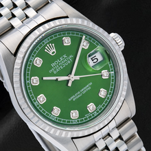 Rolex Datejust 16220 36mm Green Diamond Dial Stainless Steel Watch