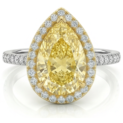 Canary Yellow Diamond VVS Fine Jewelry 2.50 ct in Two-Tone 14K