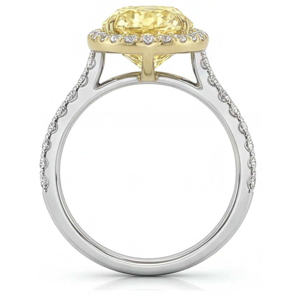Earth-Mined Canary Yellow Diamond Fine Jewelry 2.50 ct Two-Tone 14K Gold – profile view