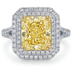 Natural VVS Canary Yellow Diamond Fine Jewelry Ring 2.5 ct