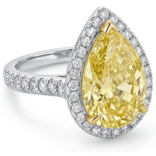 Natural Canary Yellow Diamond Fine Jewelry Ring 3.50 ct 14K Two Tone Gold – side view