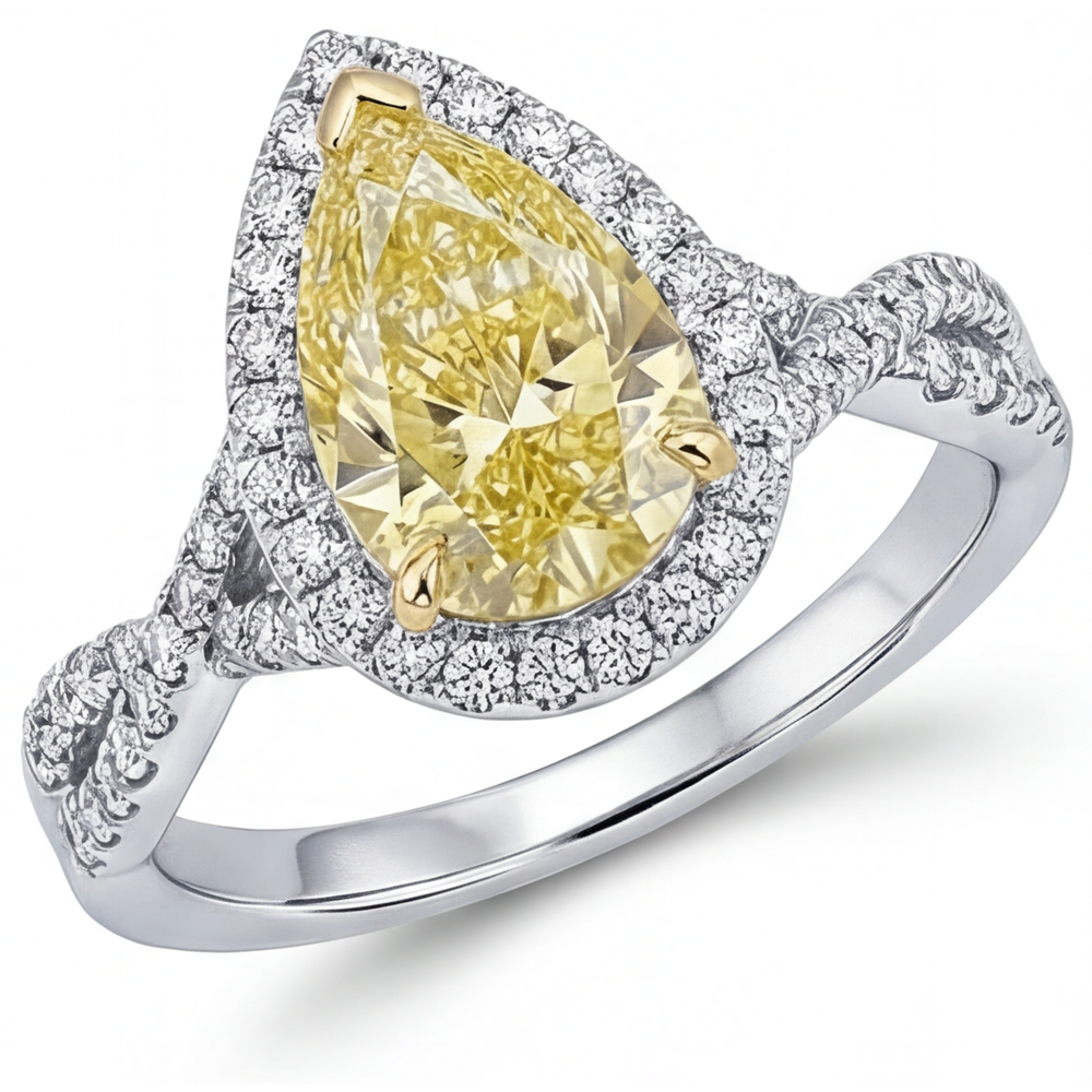 Luxurious Halo Engagement Ring 1.50 ct – side view