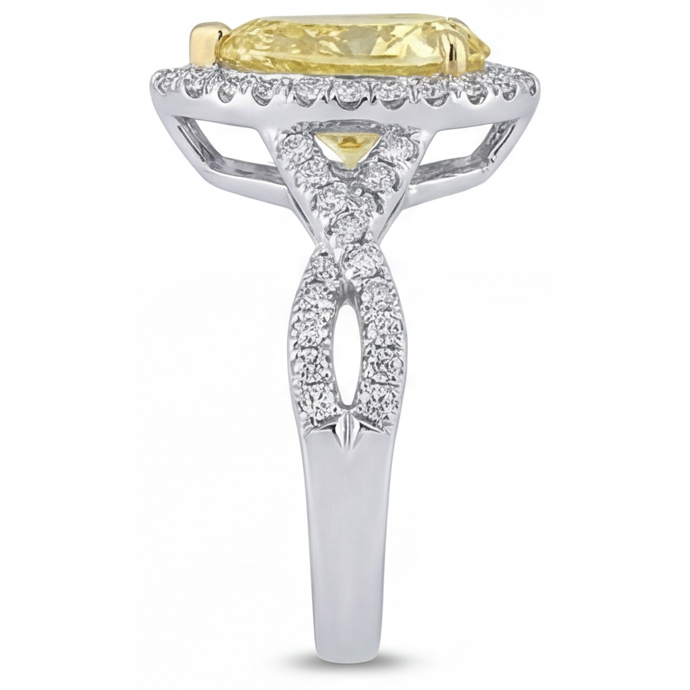 Luxurious Halo Engagement Ring 1.50 ct – profile view