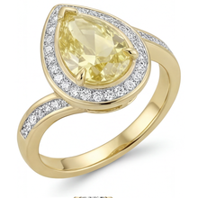 Halo Engagement Ring 14K Yellow Gold with Canary Yellow Diamond – side view